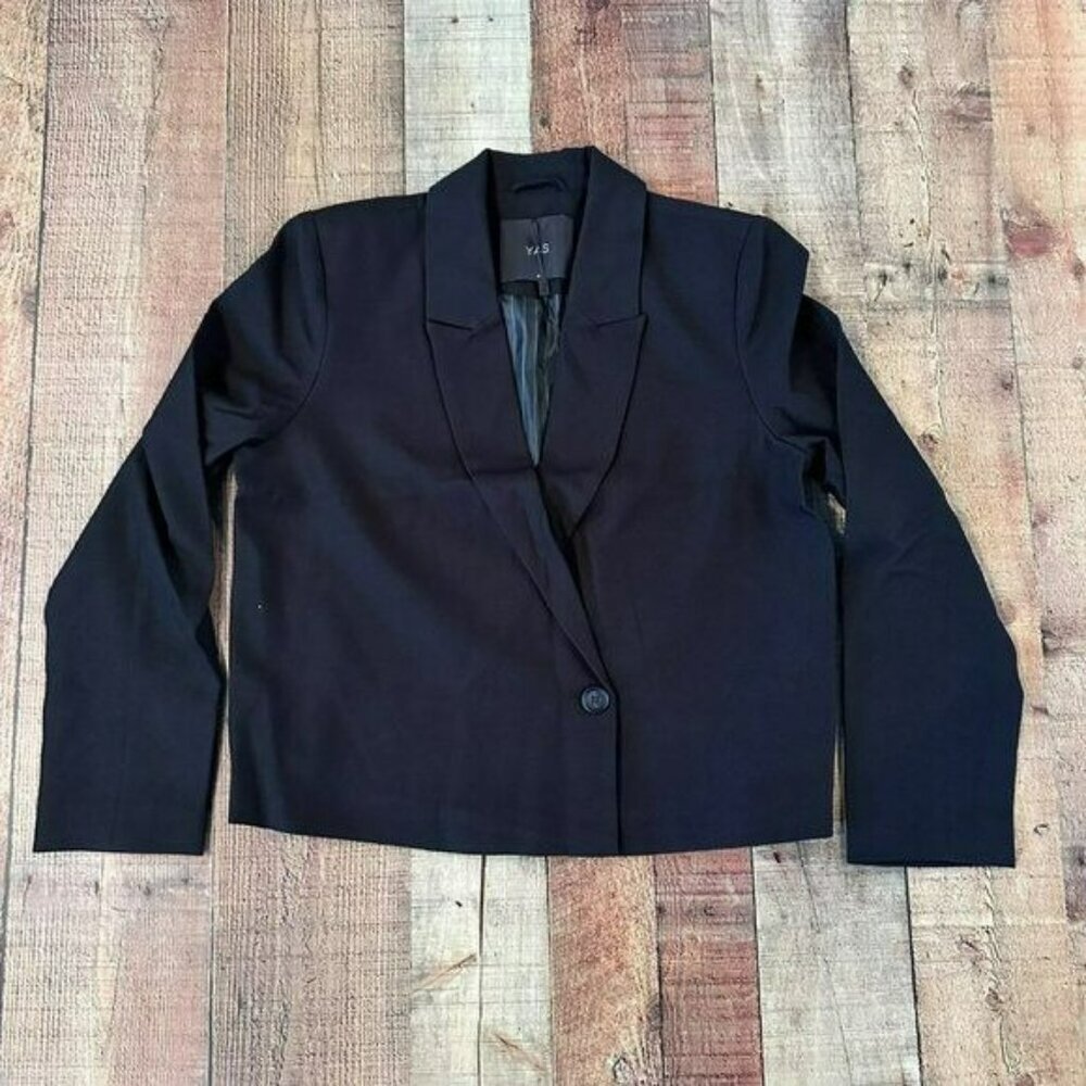 YAS yasdoris suit blazer with wrapover black women's size medium
